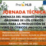 Una jornada técnica del Pre-HLB aborda la amenaza del greening de los cítricos