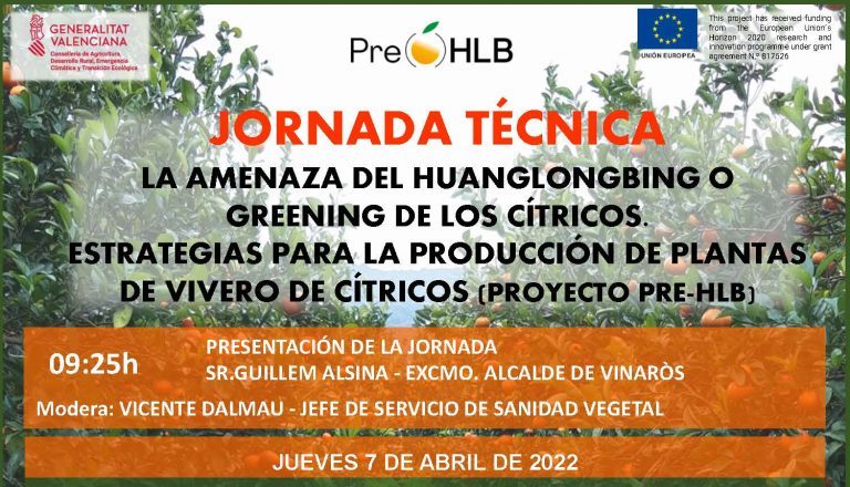 Una jornada técnica del Pre-HLB aborda la amenaza del greening de los cítricos